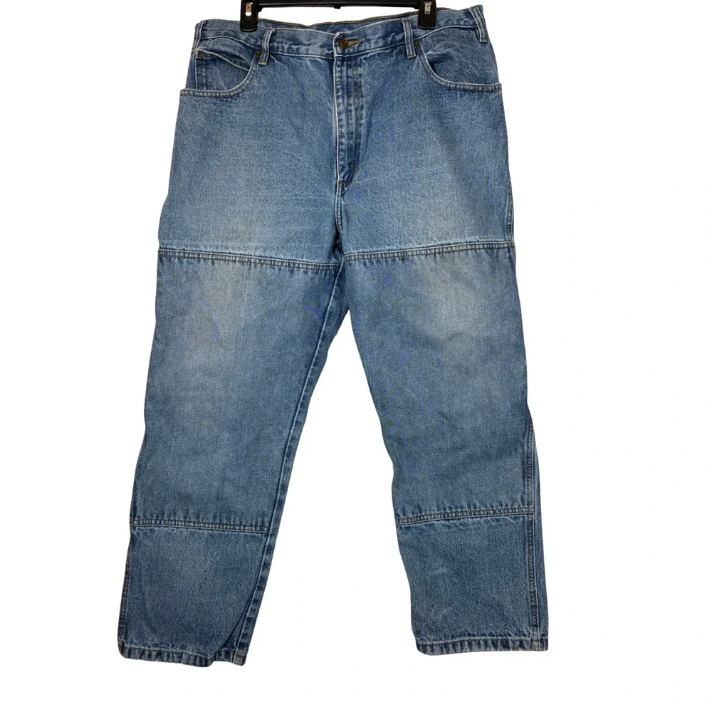Guide Gear Men's Double Knee Denim Work Pants High Rise Blue Size 40 x 30